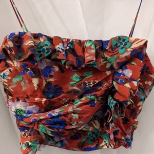 Zara - floral corset crop top